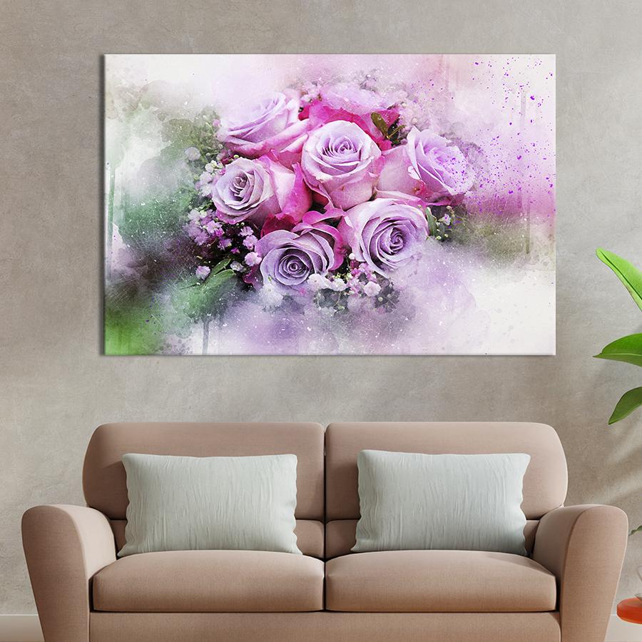Картина на холсте Живописный букет роз 75x50 см (856-1)