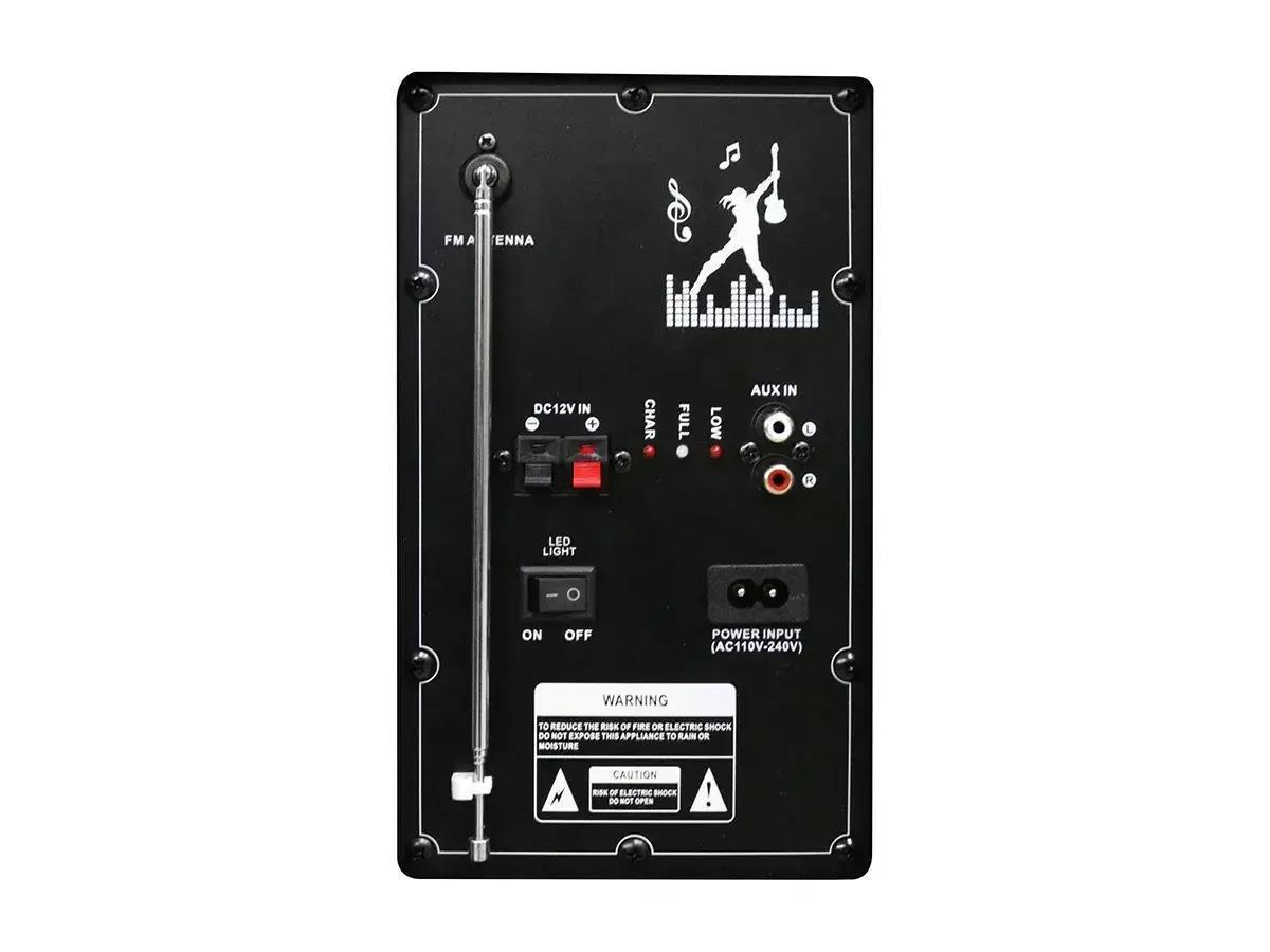 Портативна колонка акустична ZXX-9292 2x125 Вт 10" TWS/FM/USB/TF/SD/BT/REC/EQ/LED/2MIC 72х43х34 см Чорний (21811509) - фото 4