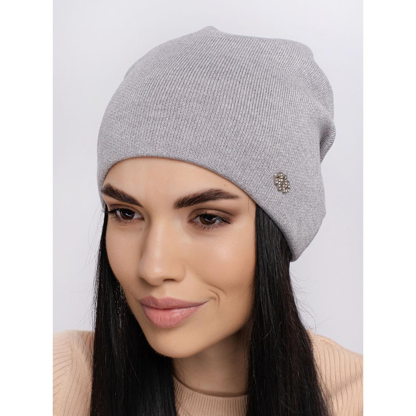 Шапка женская шерстяная Leks Таврия one size Светло-серый