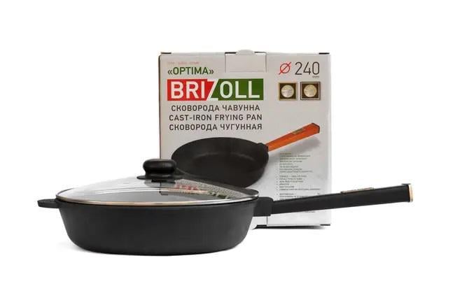 Сковорода чугунная с крышкой Optima-Black 240х60 мм (29-13- O2460-P1-C)