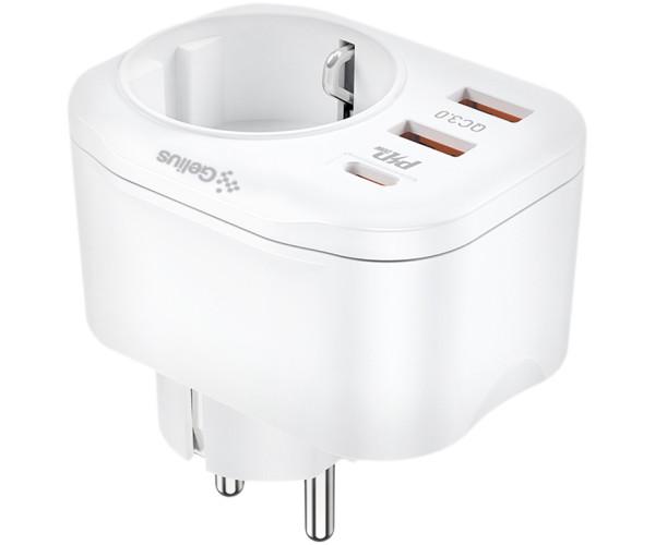 Устройство зарядное сетевое Gelius Moxie GP-HC050 USB QC3.0/Type-C PD20W White - фото 5