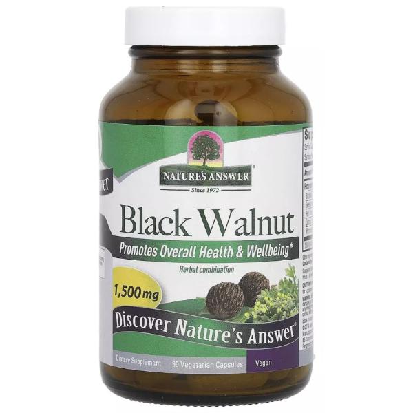 Орех черный Nature's Answer Black Walnut 1500 мг 90 вег. капс. (000022217)