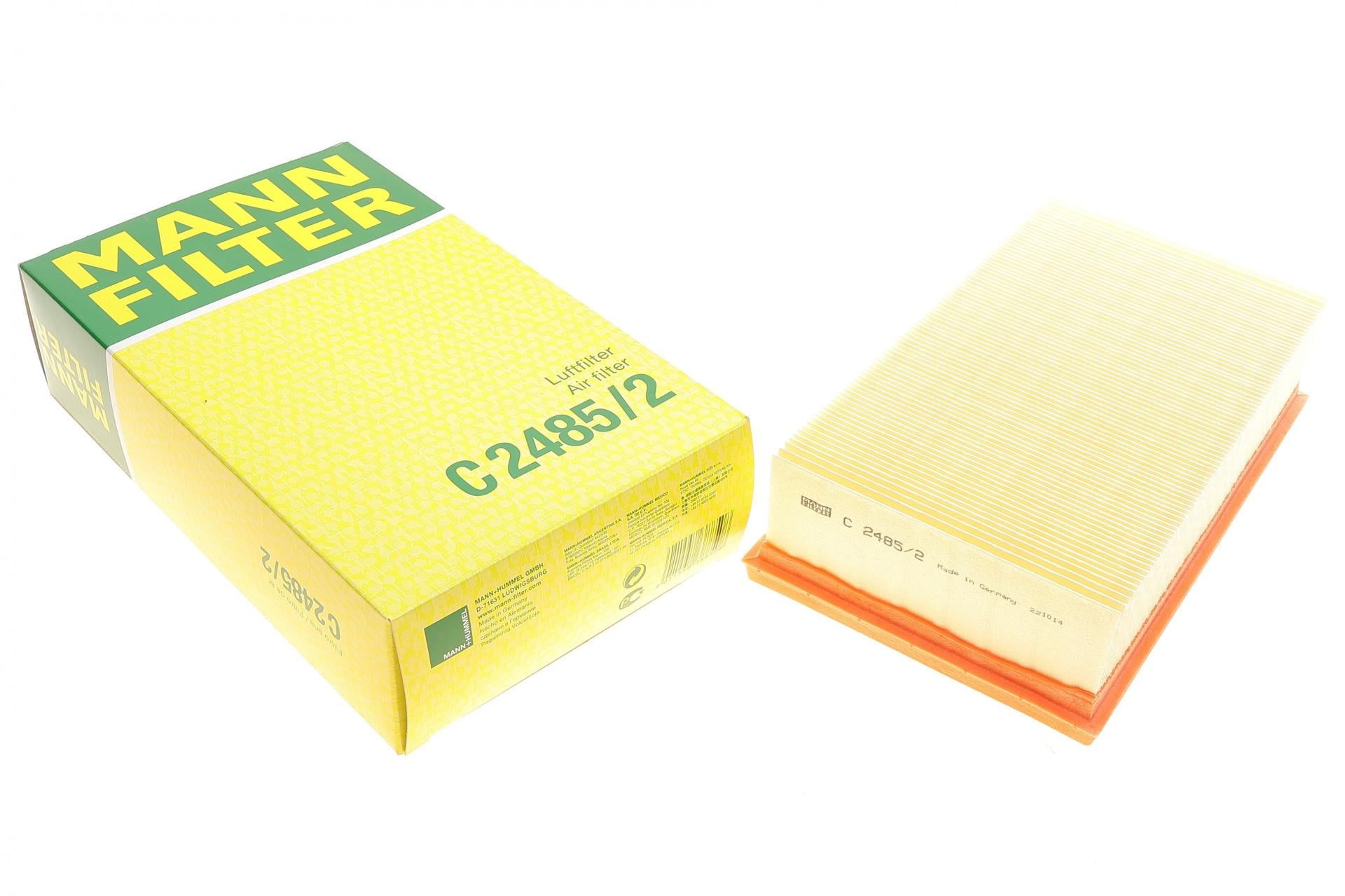 Фильтр воздушный Mann-Filter для Renault Clio 1,2-1,6 16V 05-14/Nissan Juke/NV200 1,5dCi 09-/Micra 1,5dCi 03-10/Note (C 2485/2)