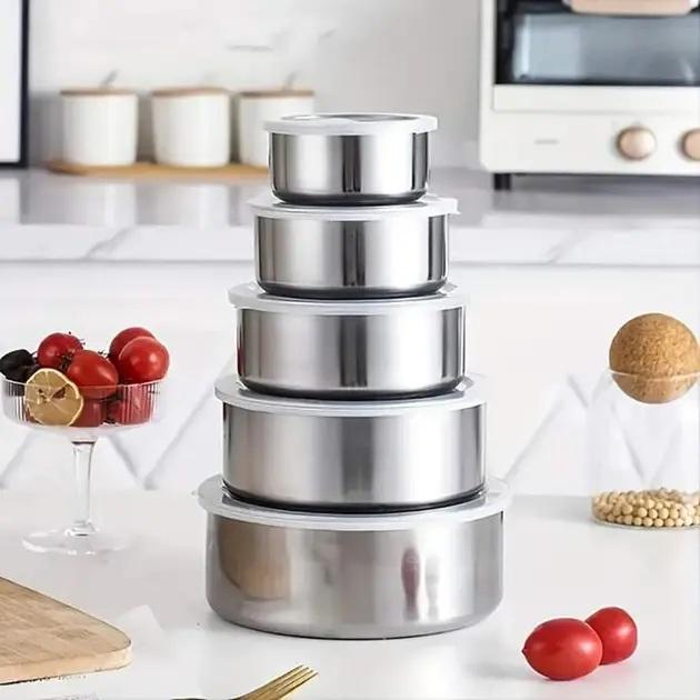 Набір судочків з нержавіючої сталі Frico Fru-438 10/12/14/16/18 см 5 шт. (5774) - фото 3