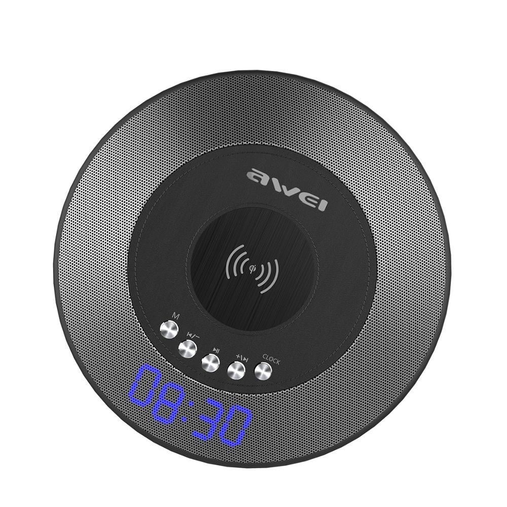 Бездротова Bluetooth колонка AWEI Y290 з бездротовою зарядкою QI 2в1 3000mAh Чорний (SUN1943)