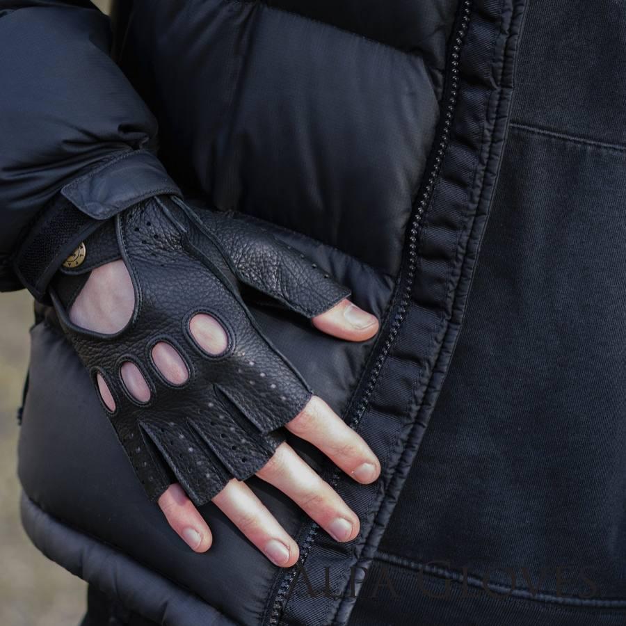 Перчатки мужские Alpa Gloves автомобильные натуральная кожа митенки р. 9 Черный (703-15-9) - фото 5 Перчатки мужские Alpa Gloves автомобильные натуральная кожа митенки р. 9 Черный (703-15-9) - фото 5