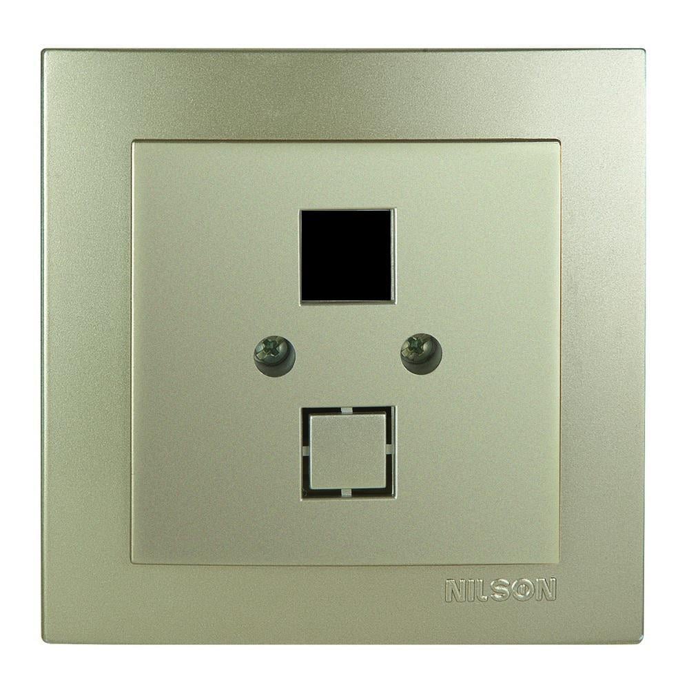 Розетка одинарная компьютерная без модуля RJ-45 Nilson Touran Золотой Розетка одинарная компьютерная без модуля RJ-45 Nilson Touran Золотой