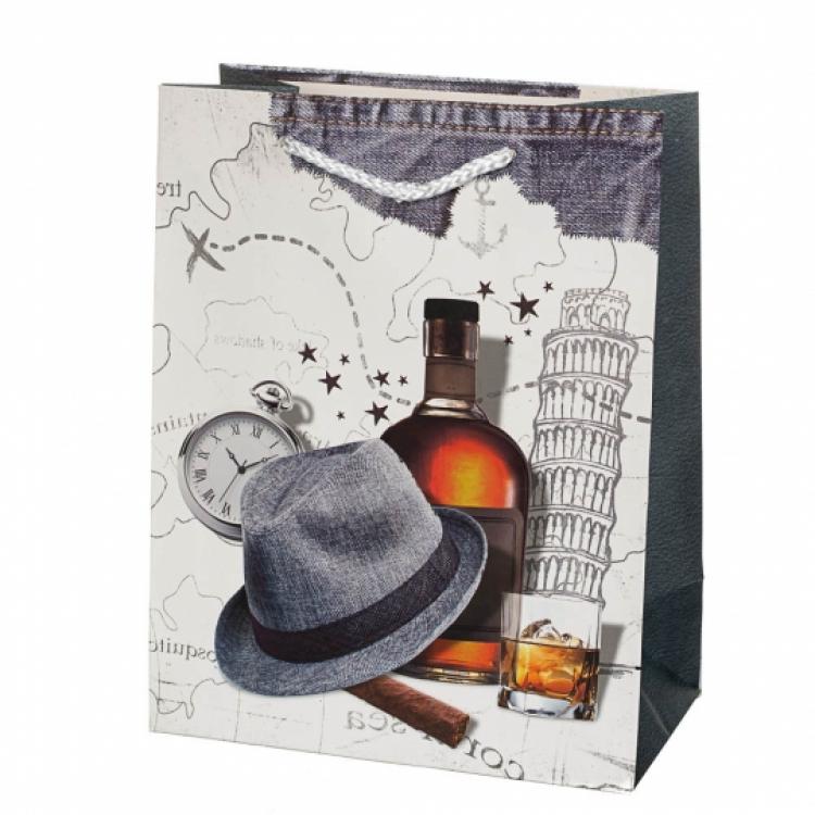 Подарочный пакет Для настоящего Мужчины Italy 32х26х12 см