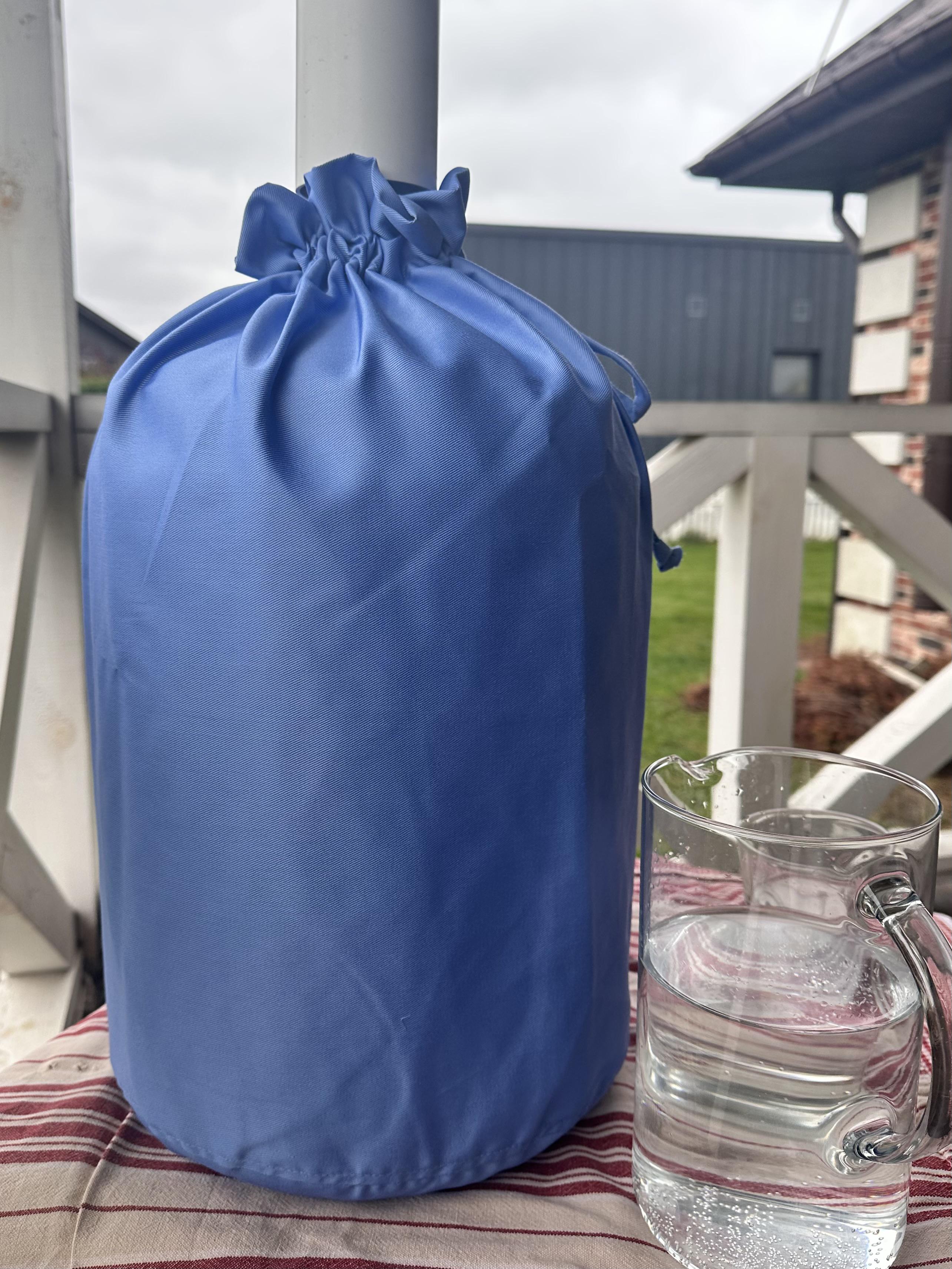 Чохол текстильний котоновий однотонний на пластиковий бутль 19 л Блакитний - фото 3 Чохол текстильний котоновий однотонний на пластиковий бутль 19 л Блакитний - фото 3