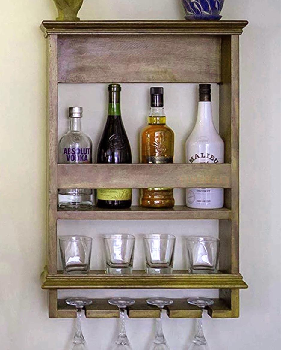 Полка для вина настенная из дерева Хиотаси Мускат (ПНК-019307)