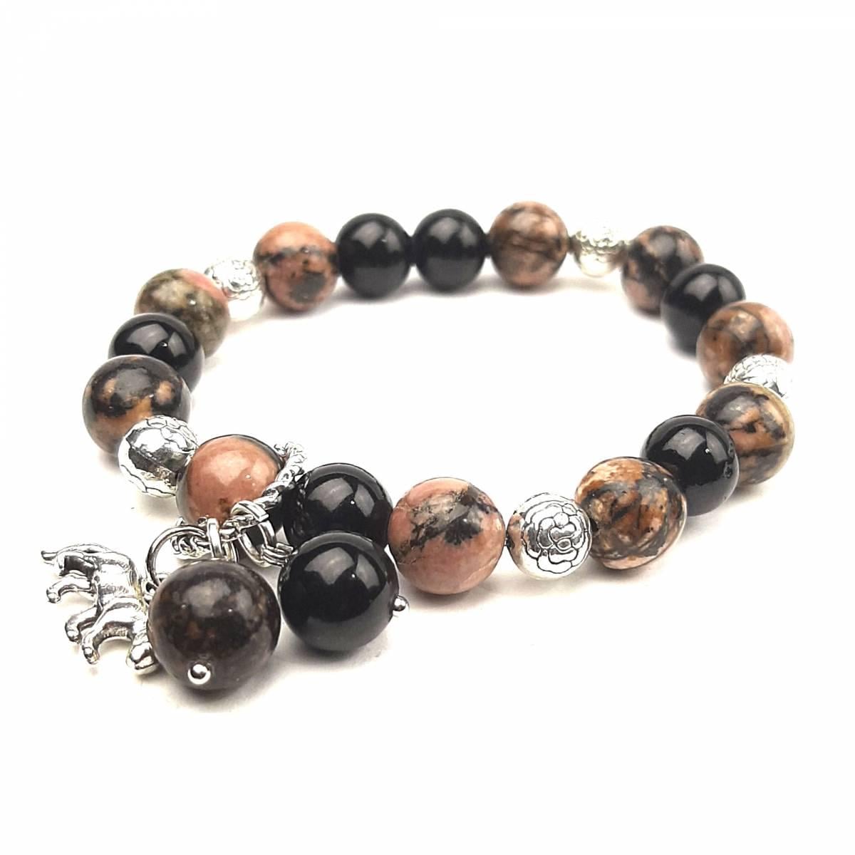 Браслет DARSANAБагира из натурального камня агат/родонит (DRSU001259) Браслет DARSANAБагира из натурального камня агат/родонит (DRSU001259)