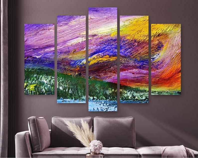Модульная картина KIL Art Абстракция искусство маслом на холсте из пяти частей 112x68 см (M51_M_84)