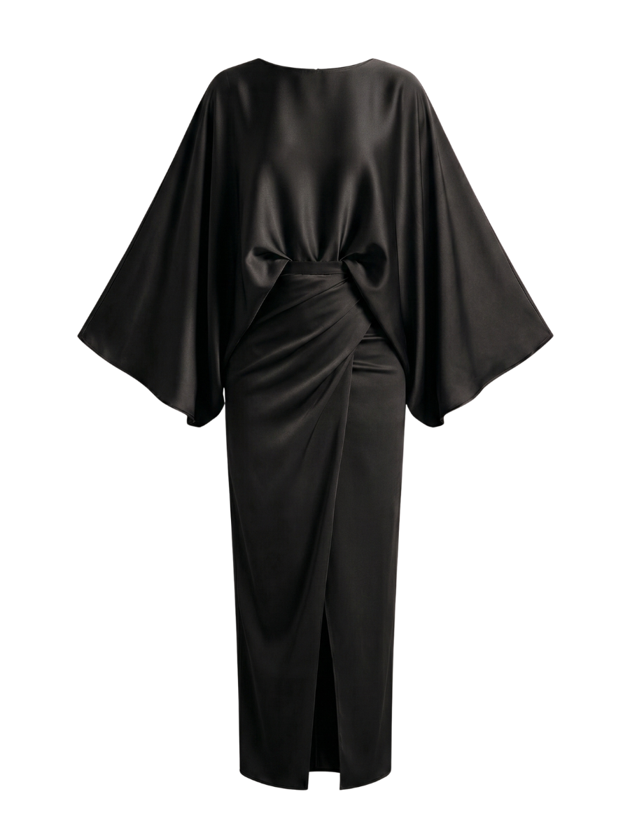 Платье атласное с рукавами ElborDress Летучая мышь One Size Чёрный (3954) Платье атласное с рукавами ElborDress Летучая мышь One Size Чёрный (3954)