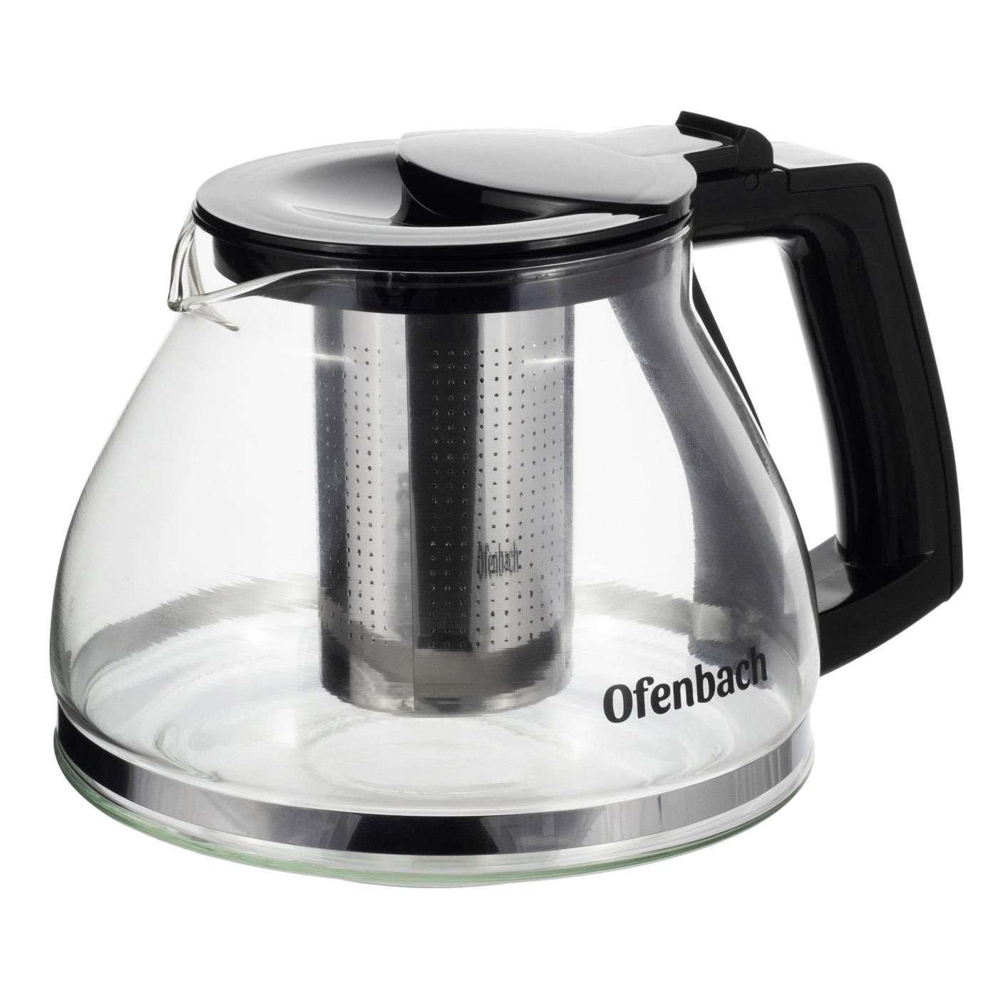 Заварочный чайник со съемным ситечком Ofenbach KM-100613М из термостойкого стекла 1300 мл Прозрачный (150-84-100613М) Заварочный чайник со съемным ситечком Ofenbach KM-100613М из термостойкого стекла 1300 мл Прозрачный (150-84-100613М)