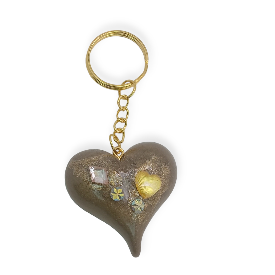 Брелок Сердце с декором ручная работа Золотистый (490) Брелок Сердце с декором ручная работа Золотистый (490)