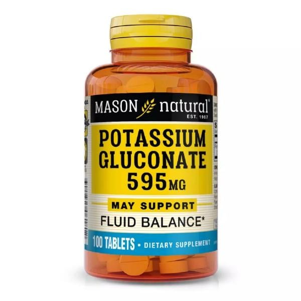 Мікроелемент калій Mason Natural Potassium Gluconate 595 мг 100 таблеток (000021148)