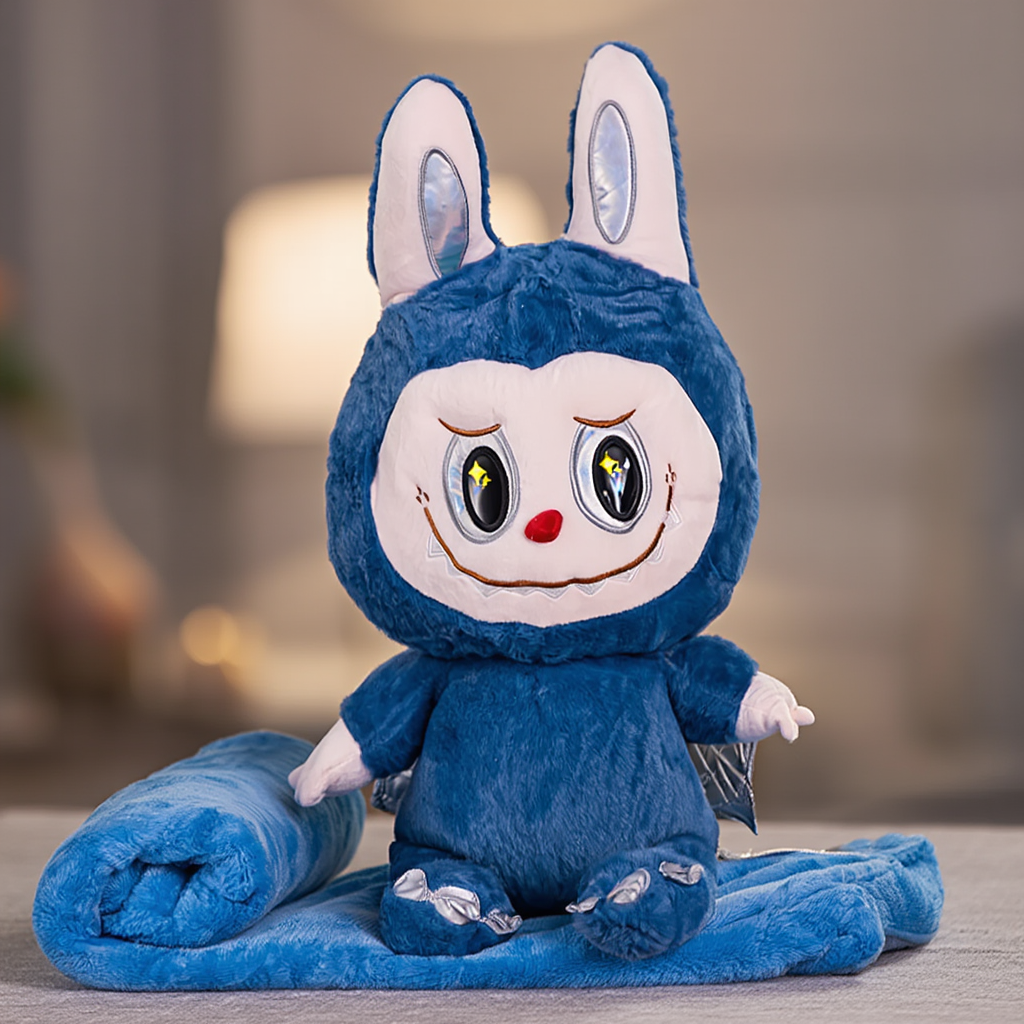 Подушка-іграшка LABUBU Blue Dragon з пледом 100х180 см (520-29BL)