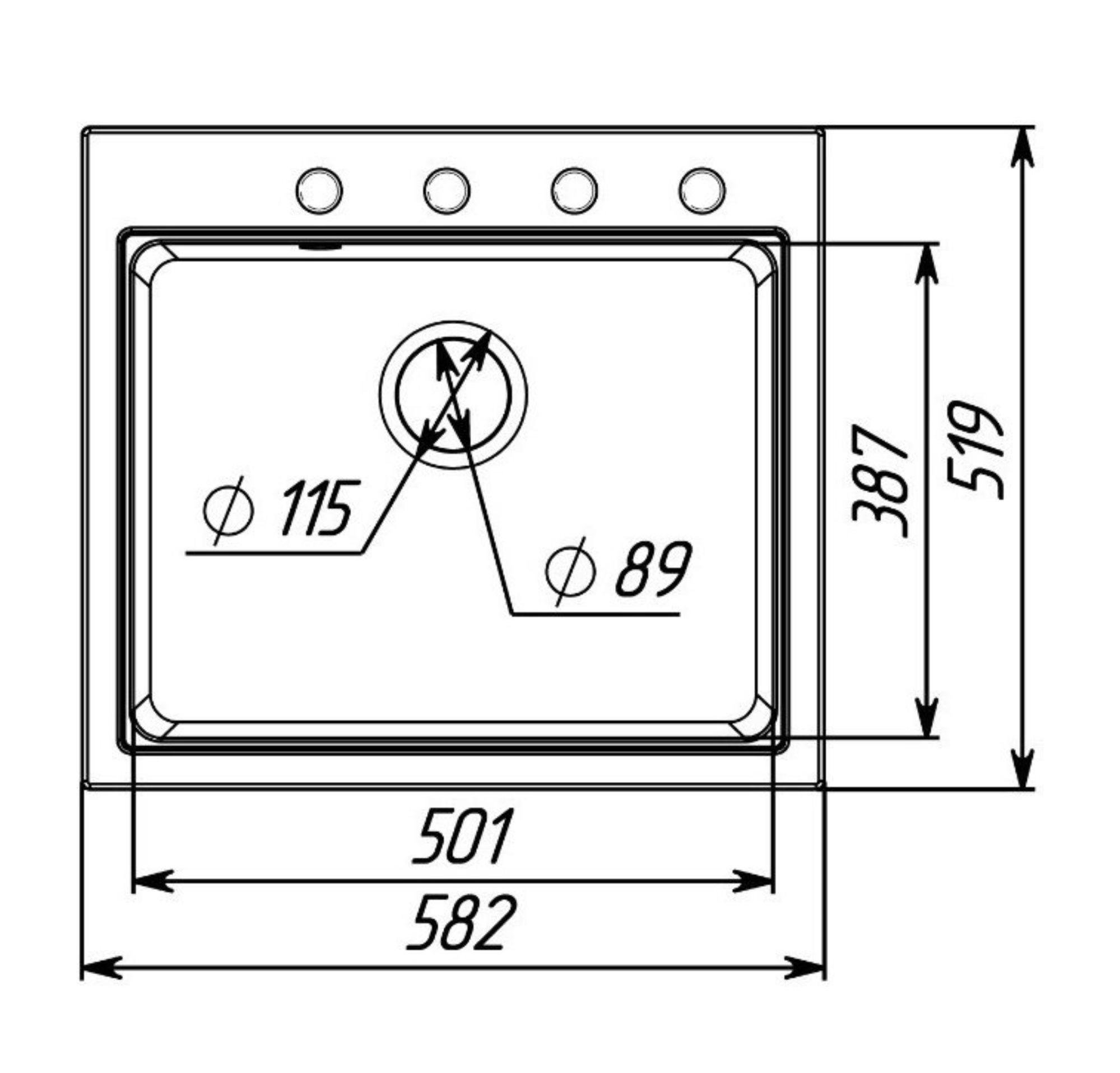 Мийка VESTA 5852 Чорний/змішувач BG76/сифон 1041 (000051859) - фото 5