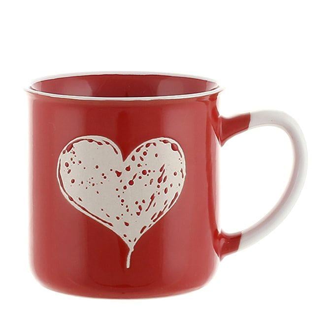 Чашка фарфоровая Flora Сердце 300 мл Красный (DR017555)
