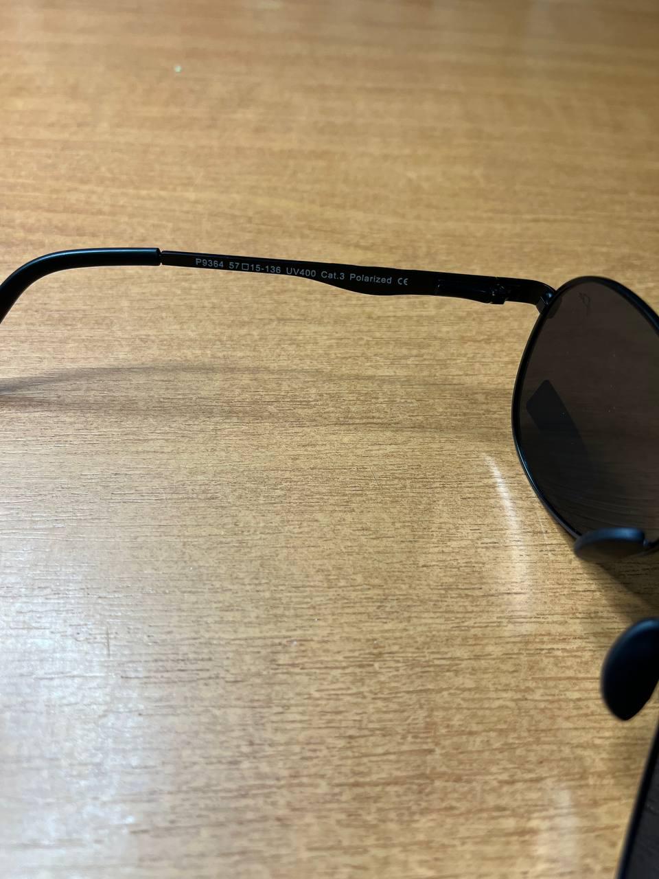 Сонцезахисні окуляри чоловічі Polaroid Aviator Matte Black поляризаційні антиблікові крапля матові димчаті (6de07a53) - фото 6