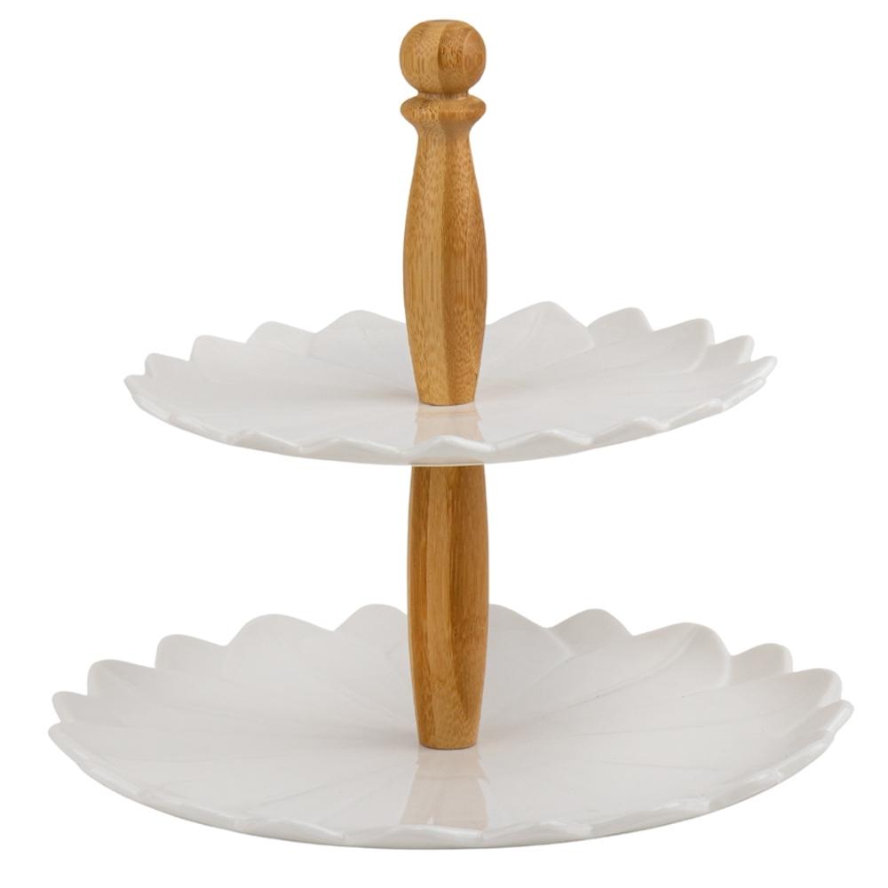 Блюдо Elisey Кулинарный экстаз Белый двухъярусный 25 см (4004-015)