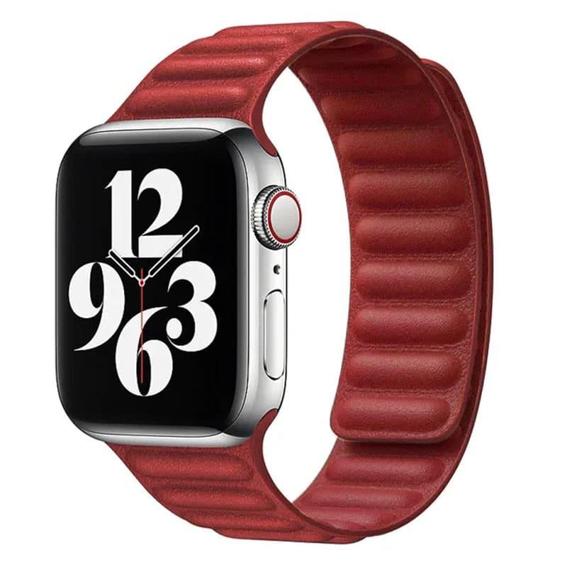 Ремешок рельефный кожаный Leather Link для Apple Watch 38 мм/40 мм Red (00000051874_1)