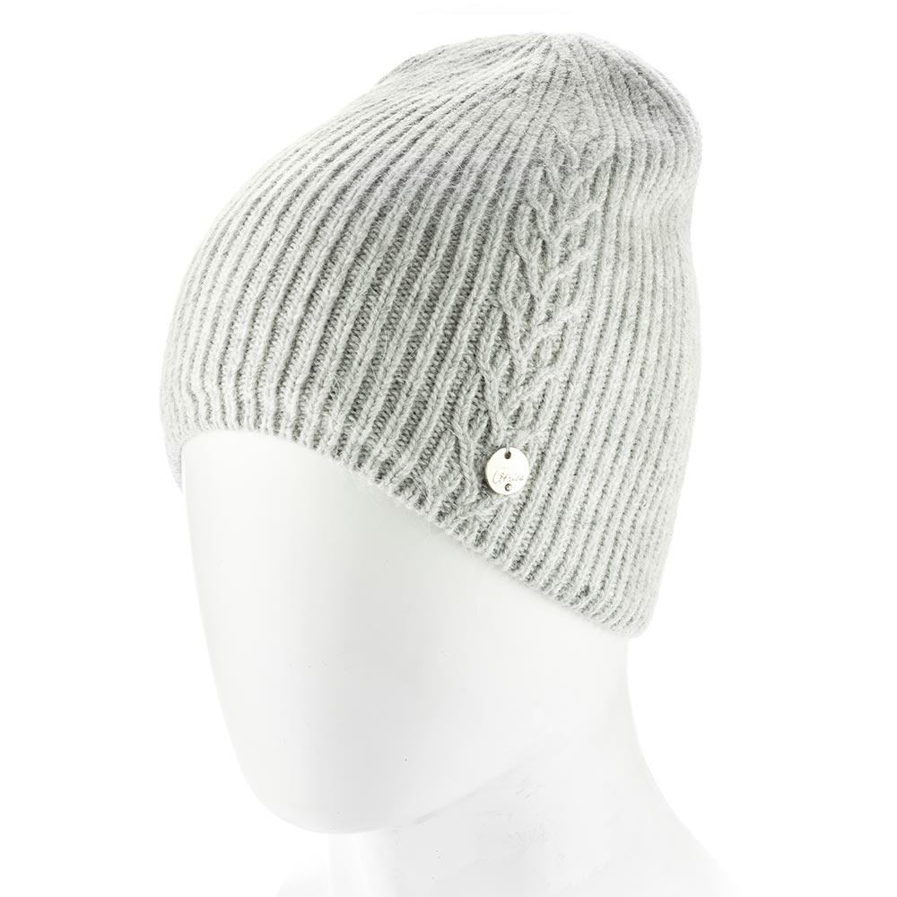 Шапка женская зимняя из ангоры Atrics WH903 с узором без отворота утепленная флисом Пепельный - фото 1 Шапка женская зимняя из ангоры Atrics WH903 с узором без отворота утепленная флисом Пепельный - фото 1