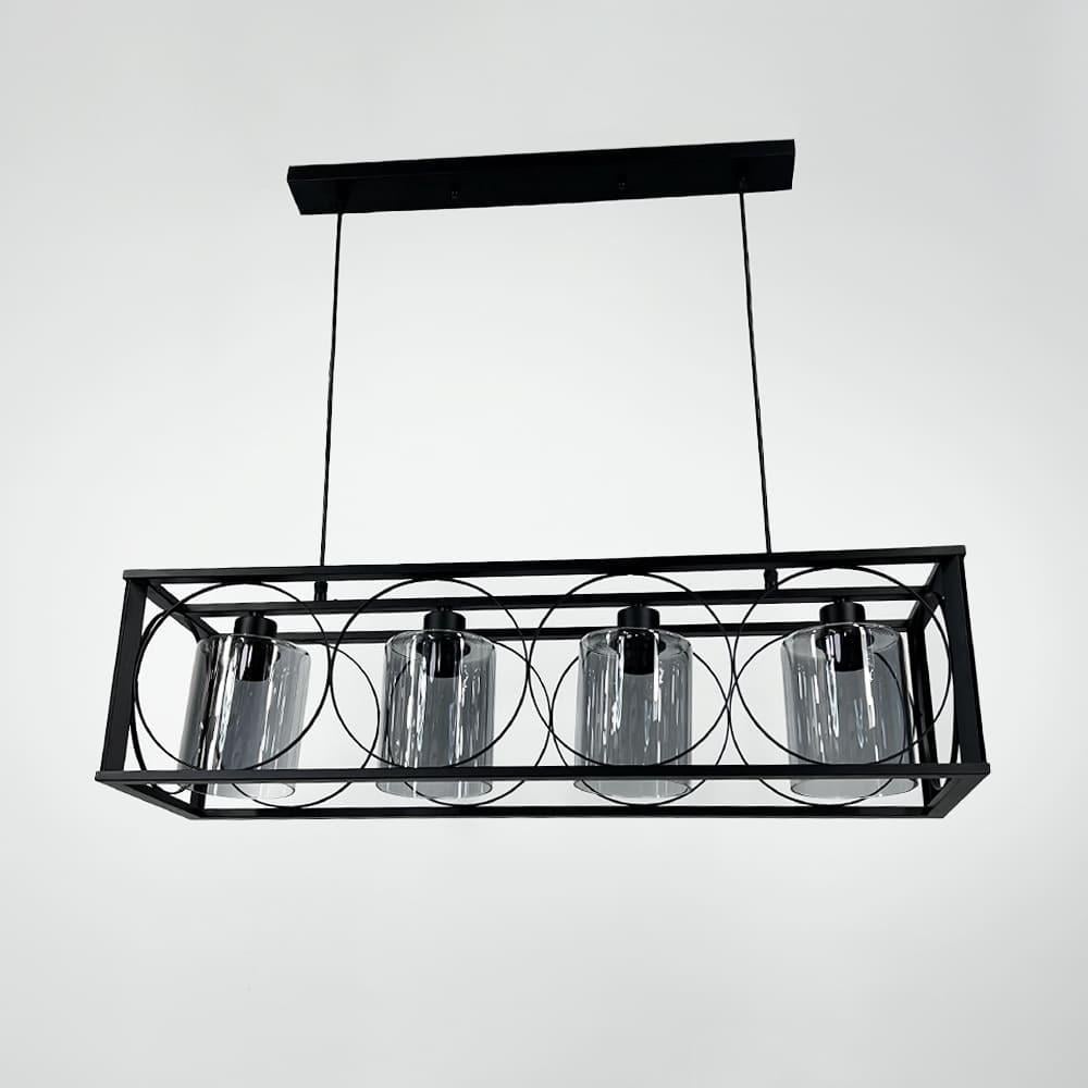 Люстра в металлическом на 4 графитовых плафона Черный (11825/4)