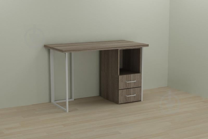 Компьютерный стол Ferrum-decor Отто 75x120x60 белый ДСП Дуб Сонома Труфель 32мм Компьютерный стол Ferrum-decor Отто 75x120x60 белый ДСП Дуб Сонома Труфель 32мм