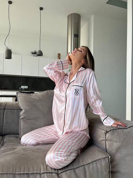 Пижама из шелка Манго Светло-розовый S (2069) Пижама из шелка Манго Светло-розовый S (2069)