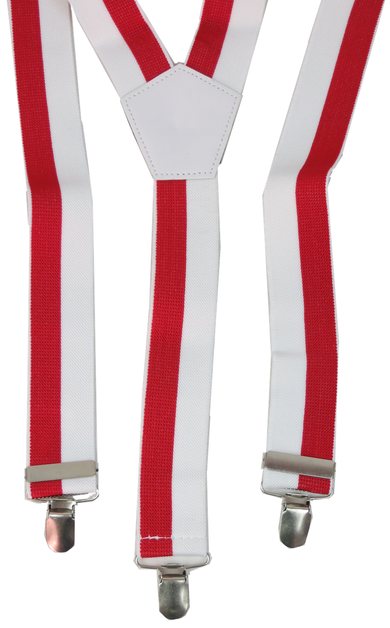 Подтяжки для брюк Free&Easy Polska широкие мужские Белый с красным - фото 2 Подтяжки для брюк Free&Easy Polska широкие мужские Белый с красным - фото 2