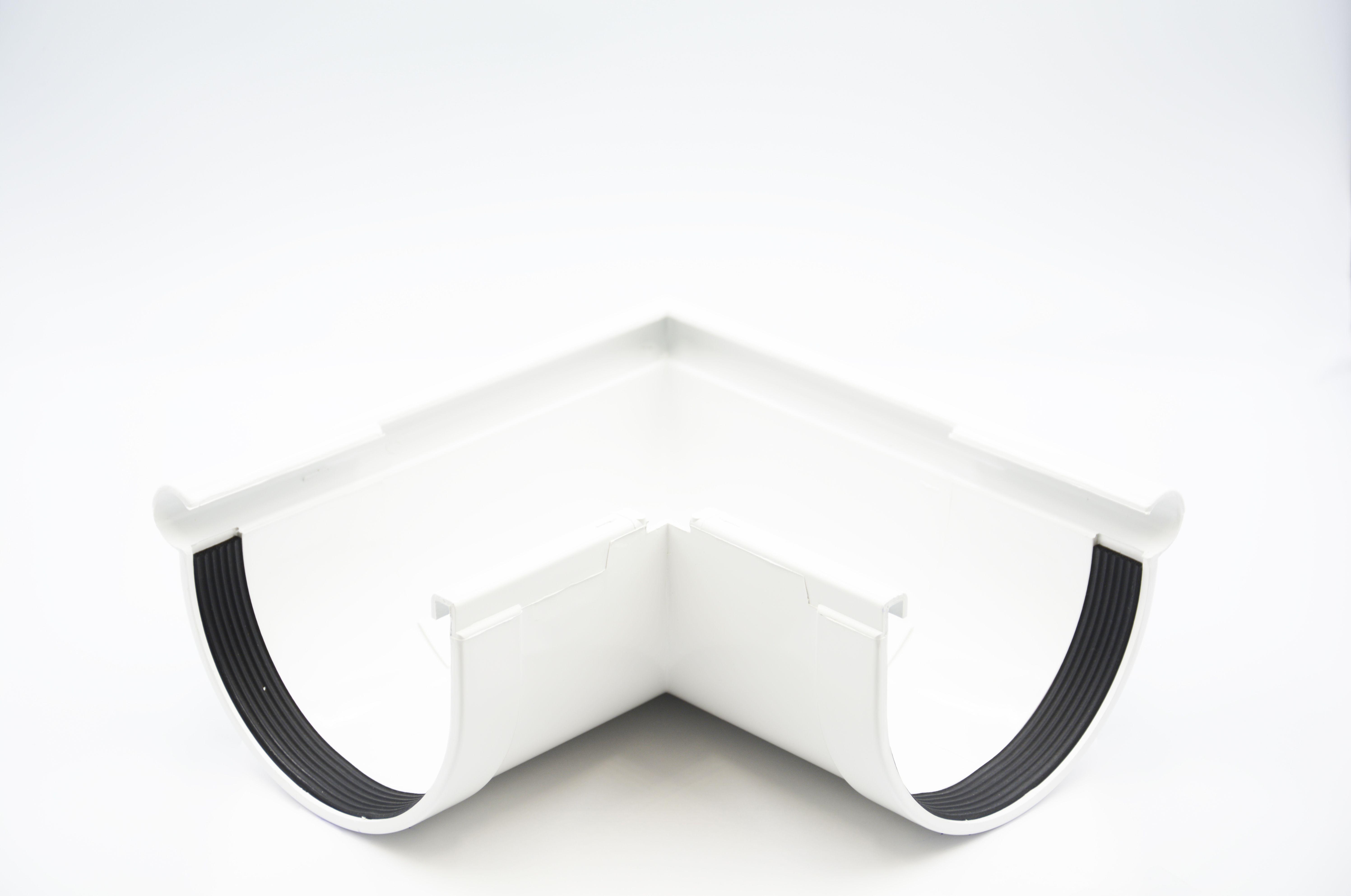 Угол желоба наружный RAINWAY 90° D 90 мм Белый RAL 9003 (10.090.09.001.RW)