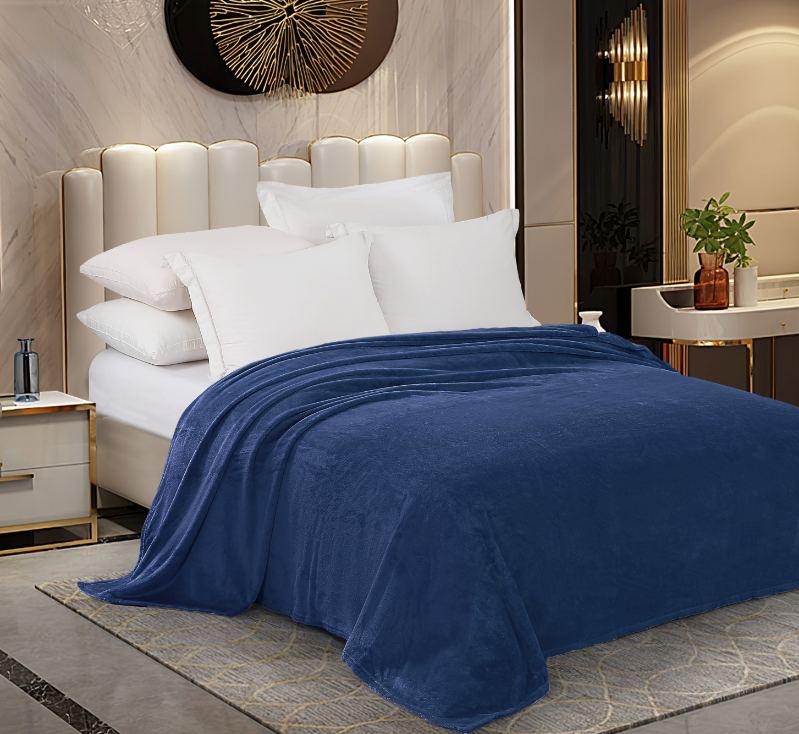 Плед флісовий Love You однотонний 150x200 см Синій (81995)