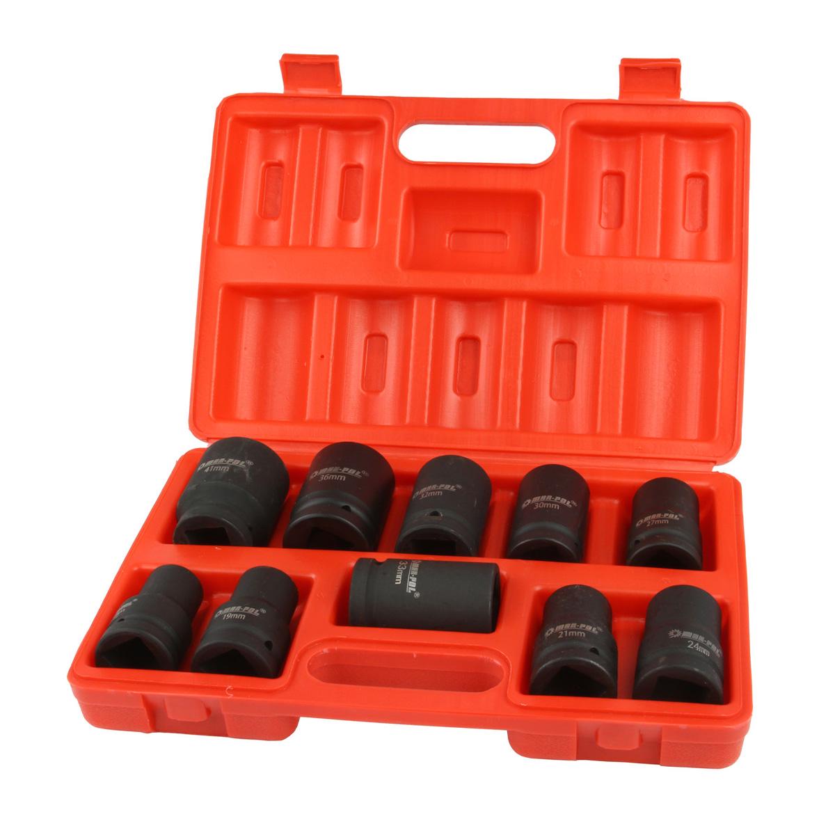 Набор ударных головок Mar-Pol M58261 1" 17-41 мм 10 шт. Красный (11859481)