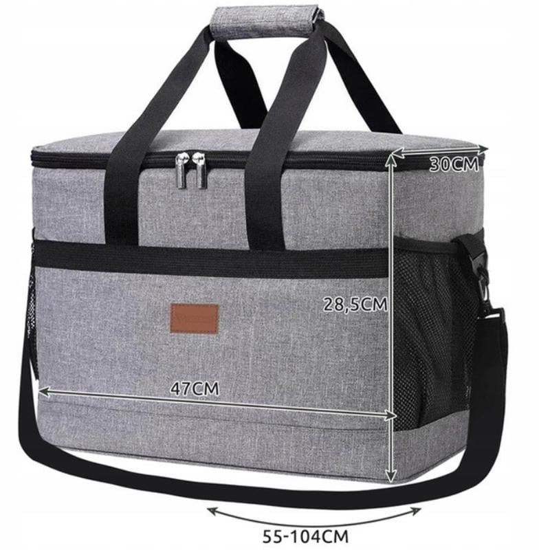 Сумка холодильник для пляжу та пікніка Trizand 23843 40 л з ременем Сірий - фото 10 Сумка холодильник для пляжу та пікніка Trizand 23843 40 л з ременем Сірий - фото 10