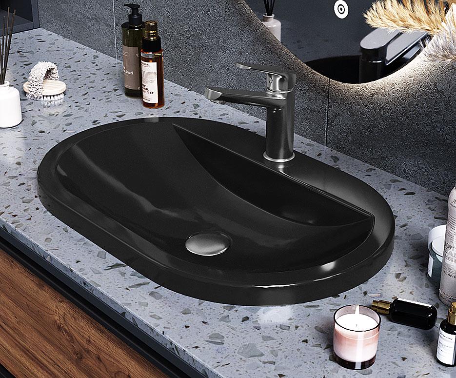 Умивальник накладний Luxor Europa Low Black (706) - фото 7