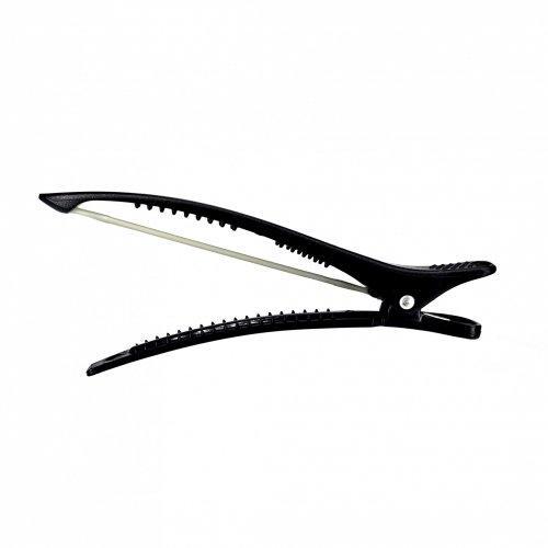 Затискач Качечка з гумкою для волосся ДенІС professional пластик 110 мм Чорний (1453071867) - фото 2 Затискач Качечка з гумкою для волосся ДенІС professional пластик 110 мм Чорний (1453071867) - фото 2