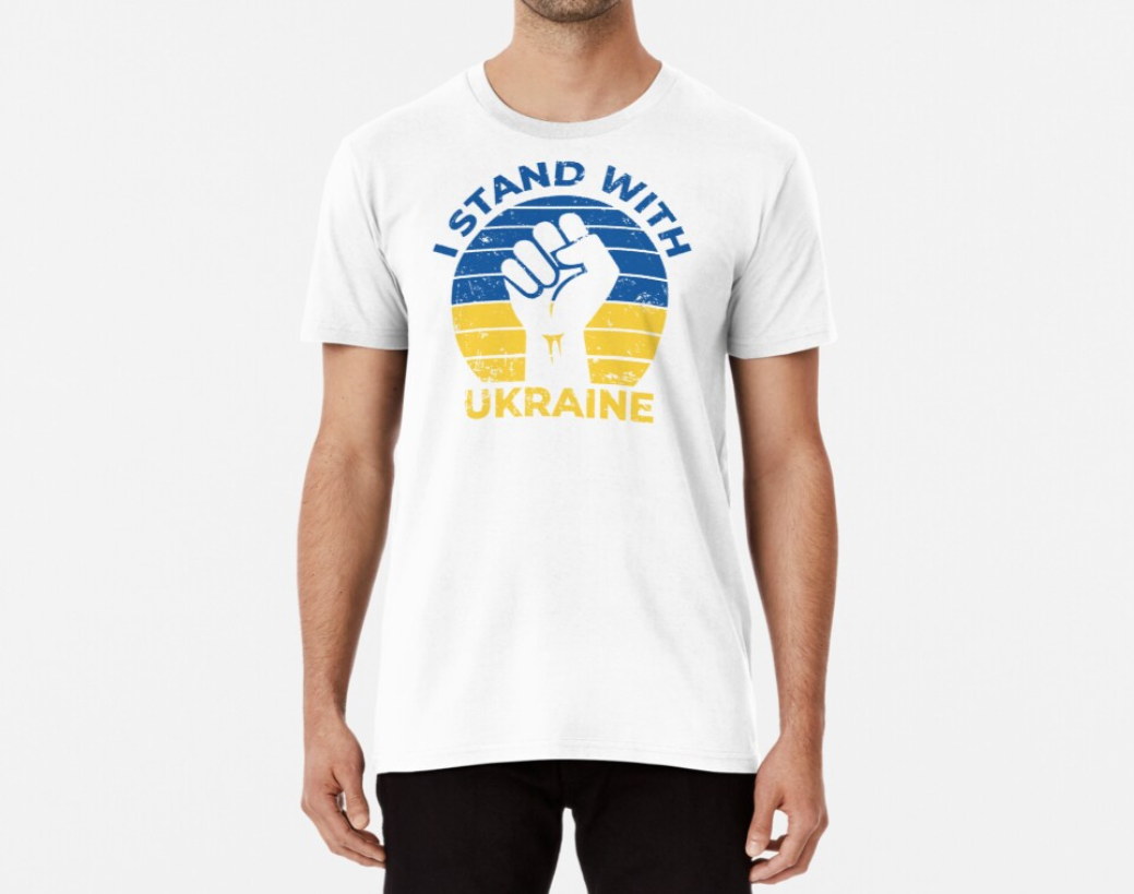 Футболка чоловіча патріотична Stedman з принтом I Stand With Ukraine Прапор України Кулак L Білий (УКР42-1598838469)