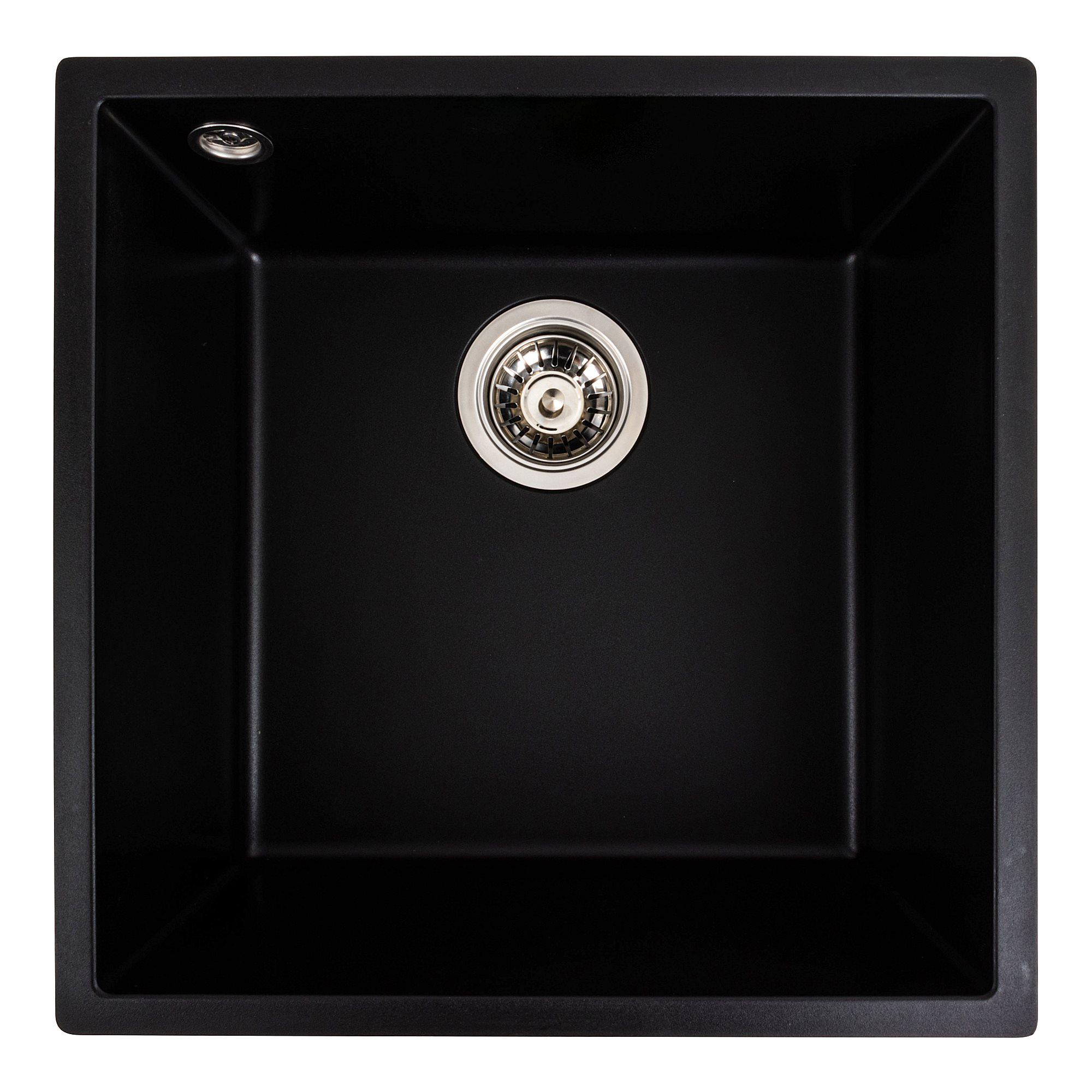 Мойка гранитная для кухни Valeso 4040 RUBA матовая Черный