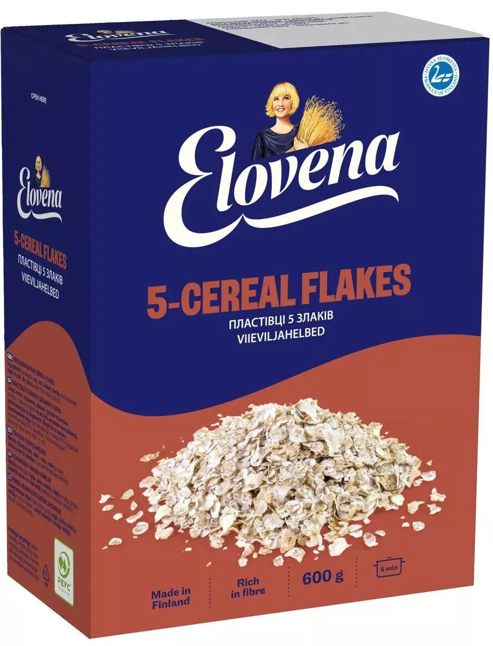 Хлопья злаковые Elovena 5-Cereal Frakes 600 г