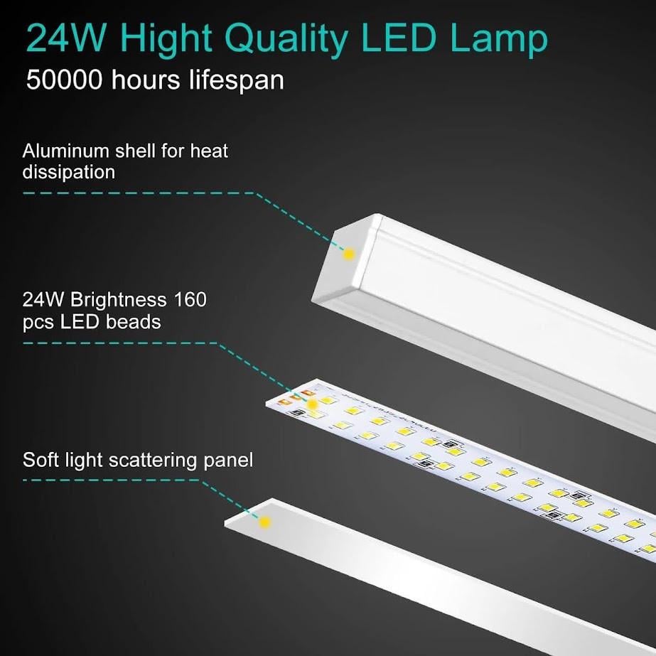 Настільна LED лампа FX-320 24 Вт на підставці та струбціні подвійна Білий - фото 3 Настільна LED лампа FX-320 24 Вт на підставці та струбціні подвійна Білий - фото 3
