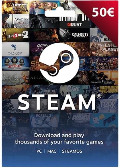 Код активации Steam Gift Card на 50 euro EU-регион