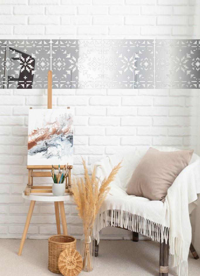 Набор зеркальный декор DFA Вышиванка для стен и мебели 4 шт. Серебристый (YA00090-2-S)