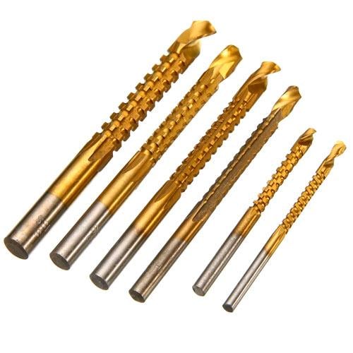 Набір фрезерних свердлів 3-8 мм HSS для розсвердлювання бокового пропилу 6 шт. (2786)