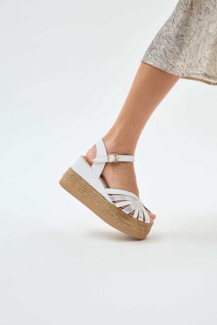 Босоніжки жіночі LONZA шкіряні р. 41 Білий (199879) - фото 5