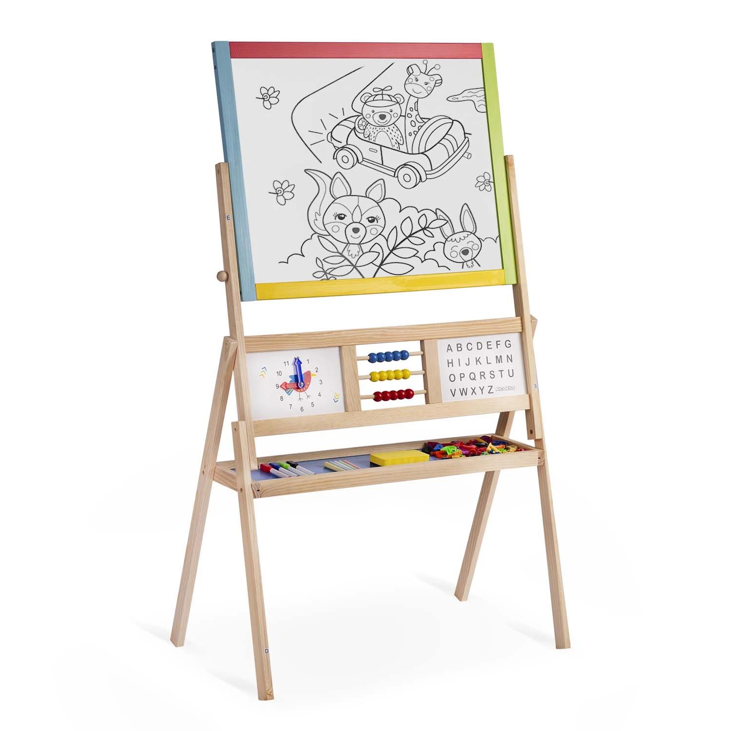 Дошка велика магнітна Ricokids RK-801 з обертовим годинником Різнокольоровий (780100)