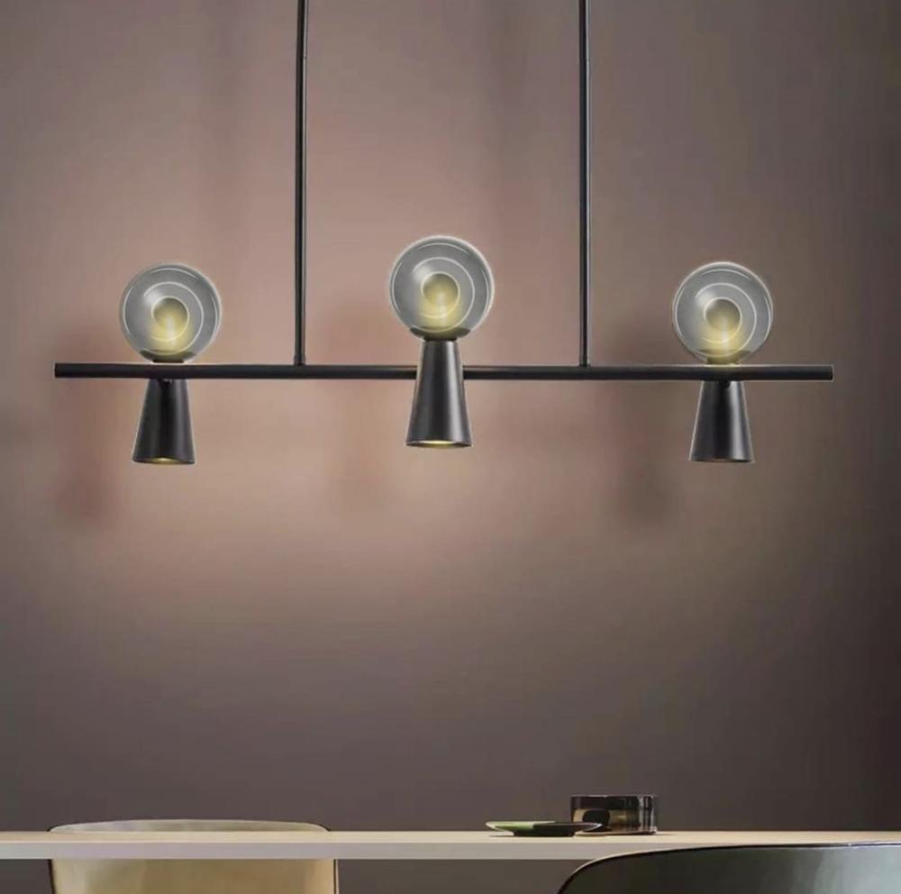 Люстра потолочная Light House LNF-17456/3/3 BK/BK 3 цоколи G9/3/цоколи GU10 с графитовым плафоном Черный