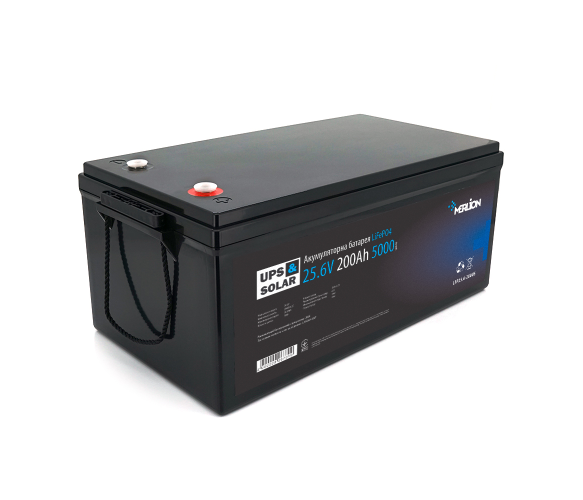 Акумулятор літій-залізо-фосфатний Merlion LiFePO4 25,6V 200AH 8S1P/BMS-100A 522x268x218 35 кг до 5000 циклів
