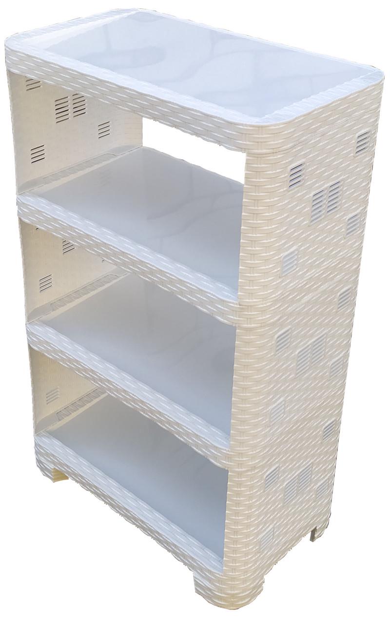 Полка для обуви пластиковая 4 яруса Белый (472714-Prob)