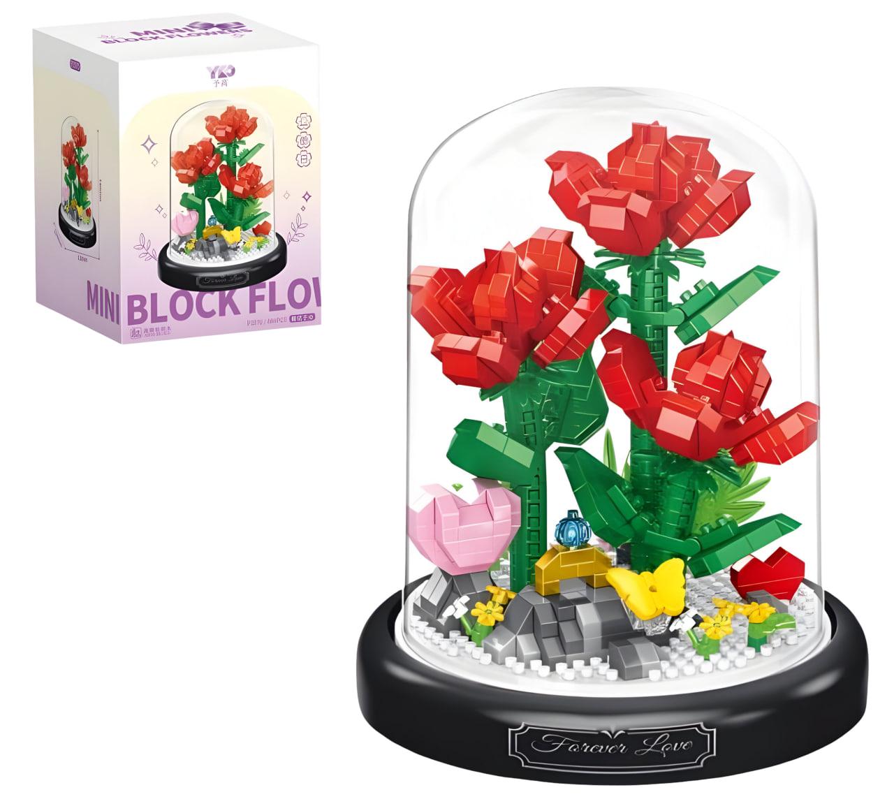 3D конструктор Первые весенние розы под колбой 684 дет. (2370-P)